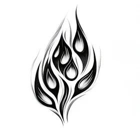 Stylized Black and White Leaf Pattern