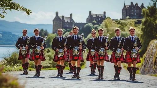 Scottish Kilts and Castle View