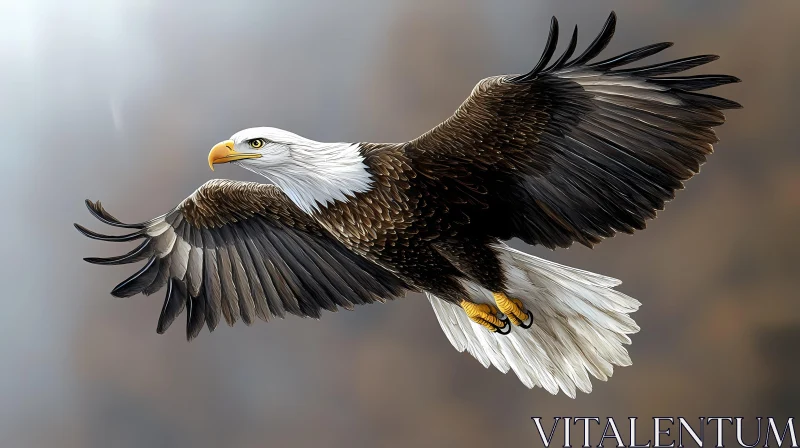 Bald Eagle Soaring AI Image