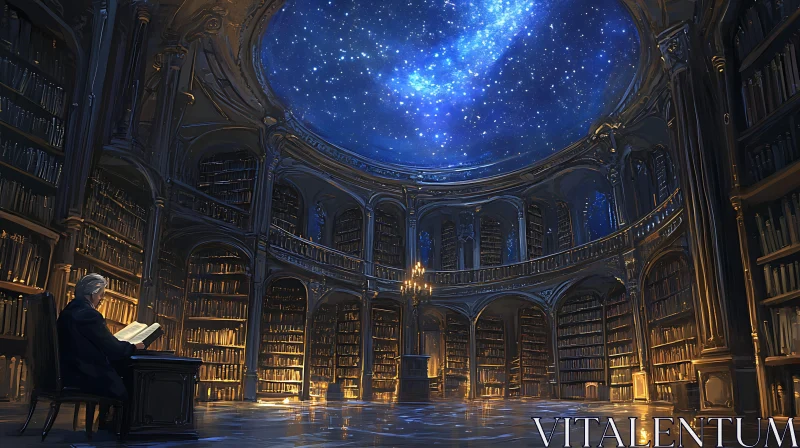 AI ART Starlit Library