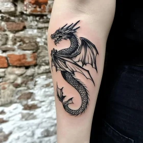 Winged Serpent Tattoo Design