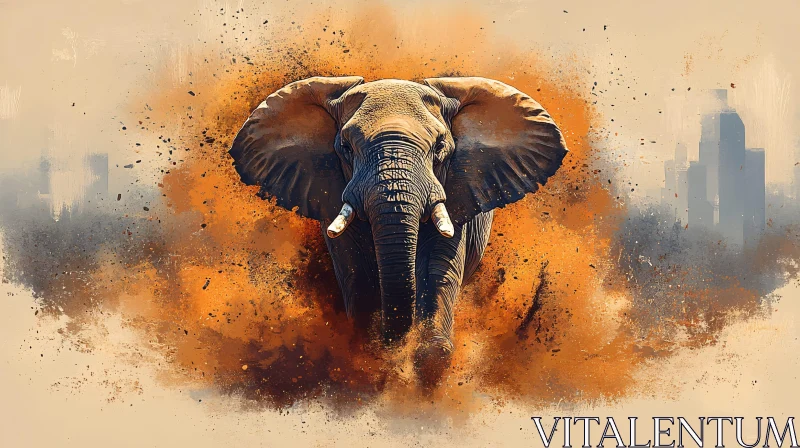 Majestic Elephant Artwork AI Image