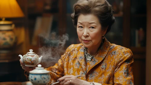 Vintage Tea Ceremony Portrait