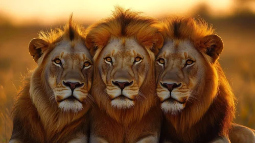 Lions in Golden Light