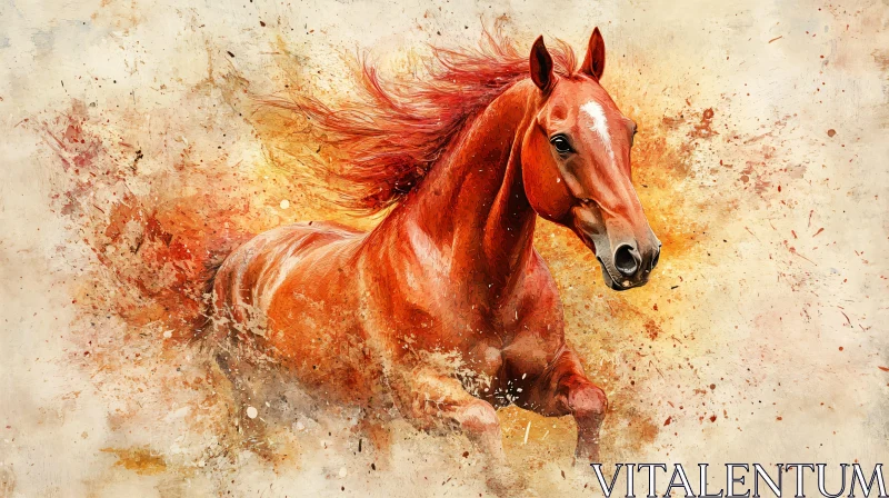 Dynamic Horse Painting AI Image