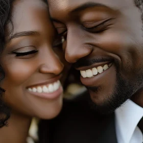 Close-Up of Smiling Couple in Love