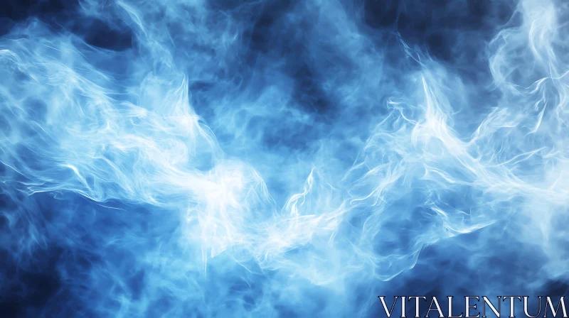 Abstract Blue Smoke and Mist Texture AI Image