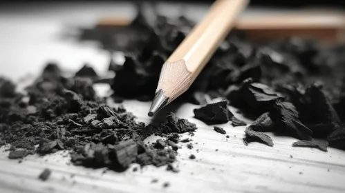 Monochrome Craftsmanship: Black Pencil on Charcoal