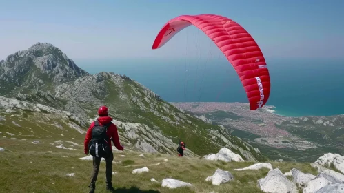 Spectacular Paraglider Flight Over a Mountain | Elba Damast