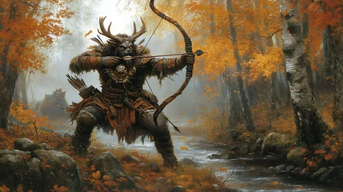 Antlered Warrior in the Woods