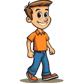 Happy Cartoon Boy Illustration