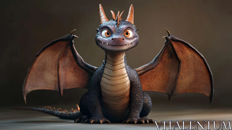 Cute Dragon Character Design AI Image