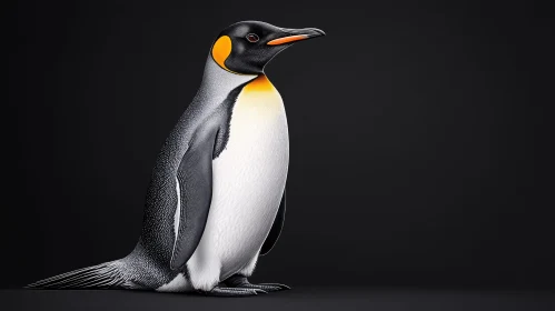 Majestic Penguin Against Dark Background