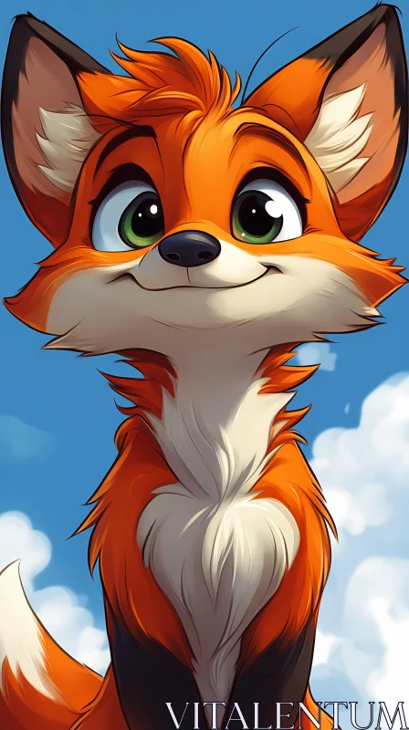 Playful Fox Character Art AI Image