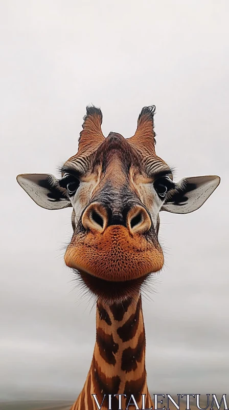 Wildlife Giraffe Close-Up AI Image