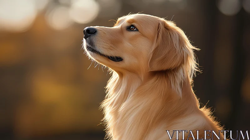 Serene Dog Looking Upwards AI Image