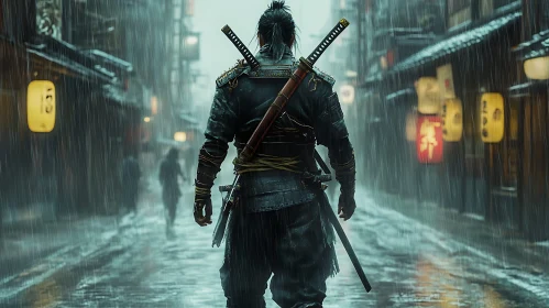 Warrior in the Rainy Town