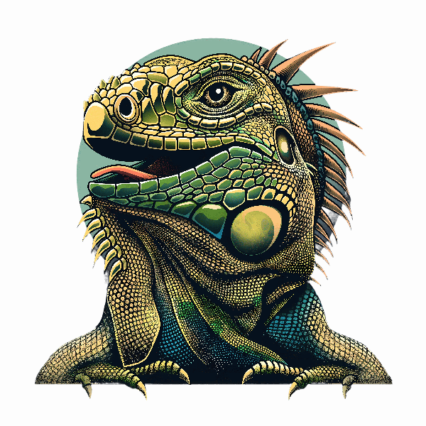 POD Design Intricate Iguana T-Shirt Design