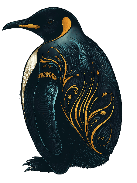 Artistic Penguin Pattern POD Design