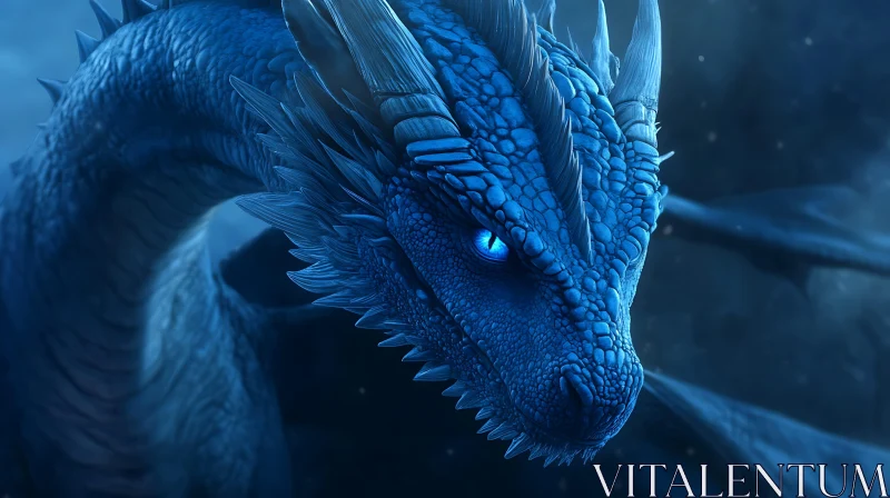 AI ART Azure Dragon Portrait