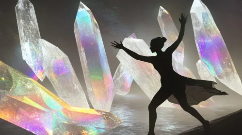 Iridescent Crystals with Dancing Silhouette