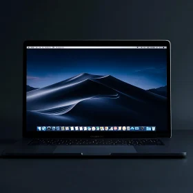 Sleek Laptop with Dark-Themed Display