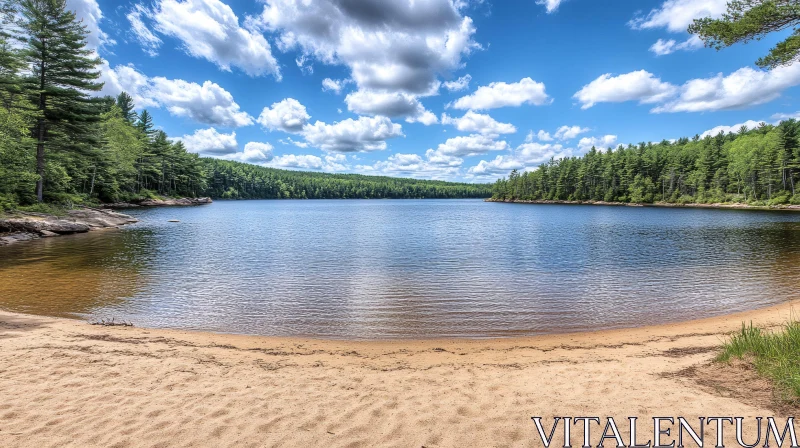 AI ART Tranquil Lake Amidst Lush Forest