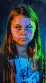 Greta Thunberg Environmental Art Portrait