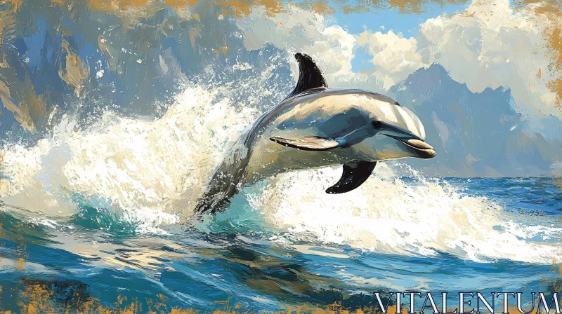 Dolphin in Motion AI Image