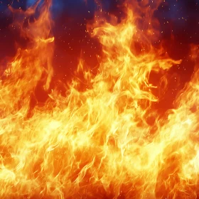 Vivid Flame Patterns in Close-Up View