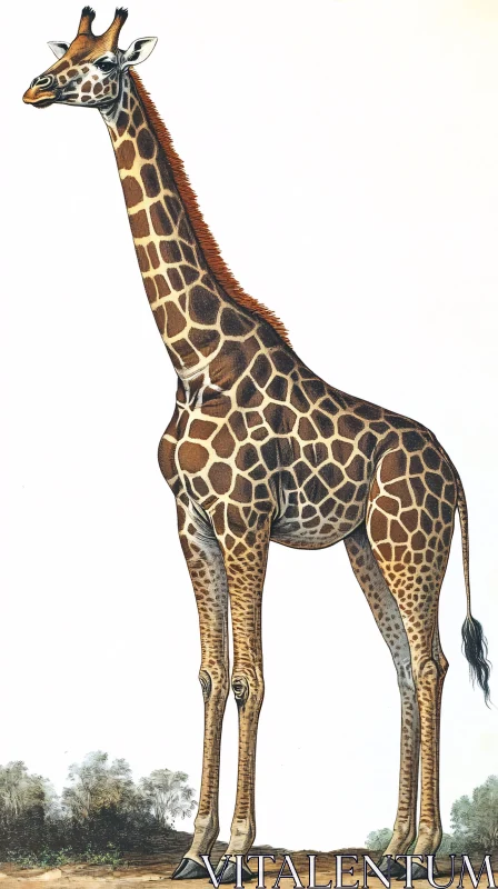 Majestic Giraffe Art AI Image