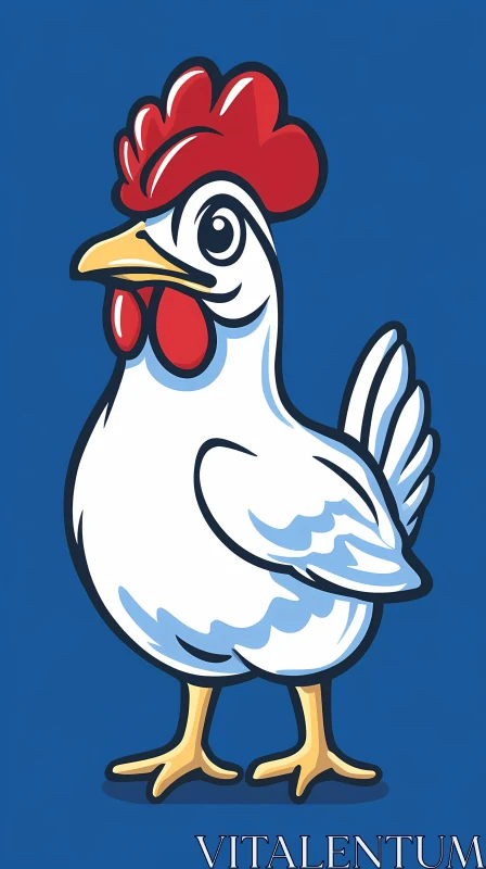 Whimsical Chicken Cartoon Art AI Image