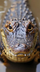 Face of a Crocodile in its Habitat