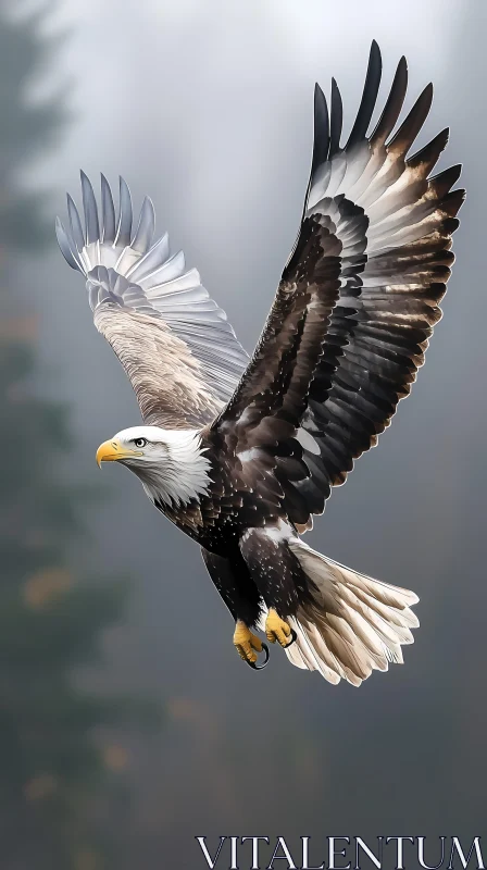 Elegant Eagle in Flight AI Image