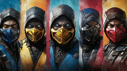 Fearsome Masked Warriors: A Colorful Array