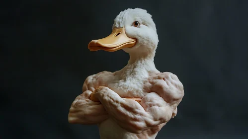 Whimsical Duck with Biceps