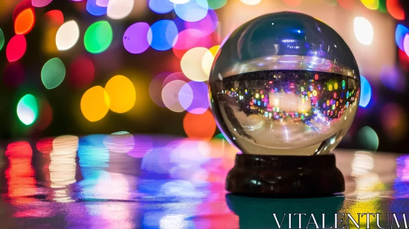 Crystal Ball Reflection: Captivating Colors and Dreamlike Blur AI Image