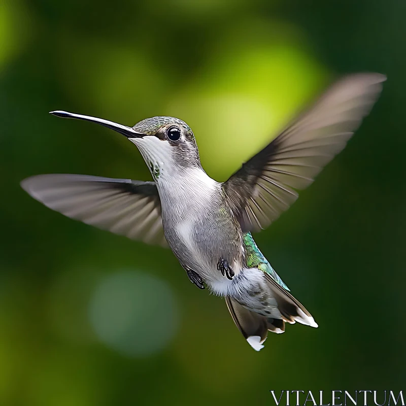 Delicate Hummingbird in Natural Habitat AI Image