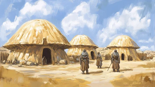 Arid Settlement with Domed Buildings