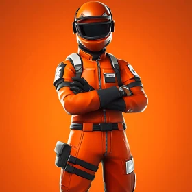 Orange Suited Astronaut Ready for Space