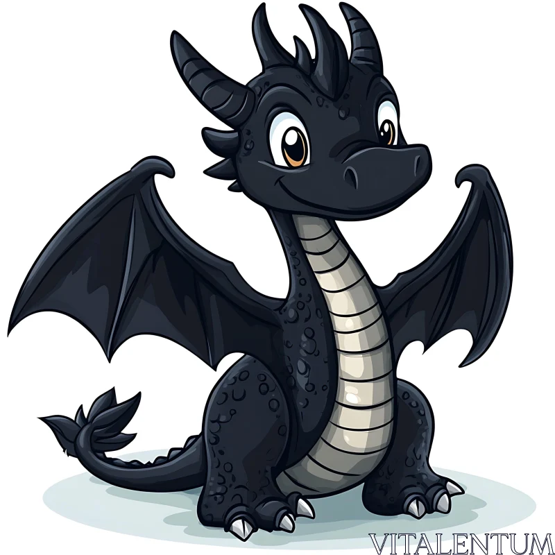 AI ART Cute Cartoon Dragon Illustration