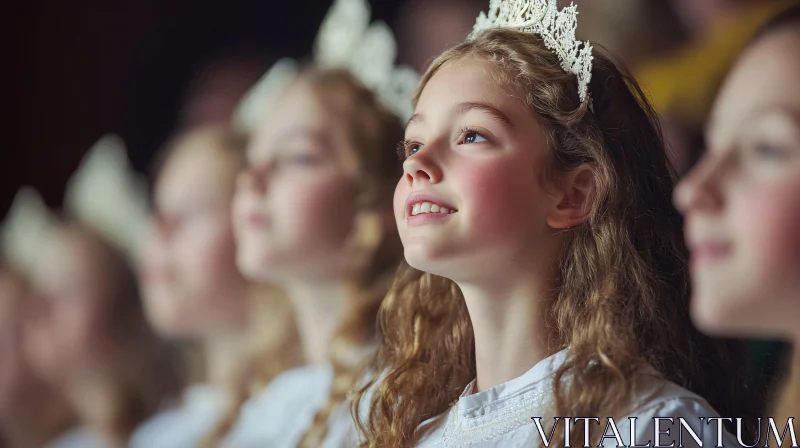 Young Choir Crowned in Innocence AI Image