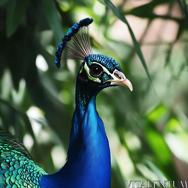 Peacock in Natural Habitat AI Image