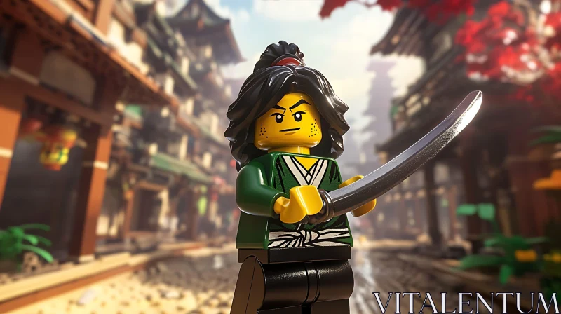 AI ART Lego Warrior with Sword