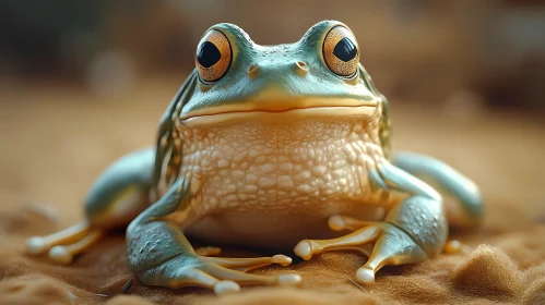 Frog Resting on Sand