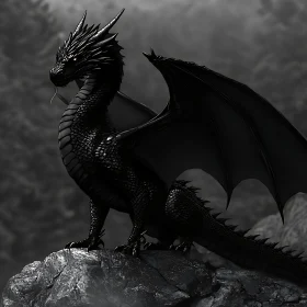 Fantasy Black Dragon Art