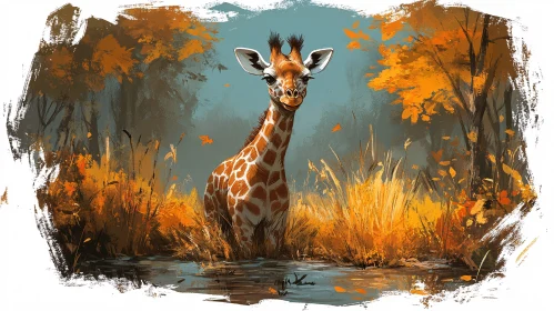 Golden Foliage and Giraffe