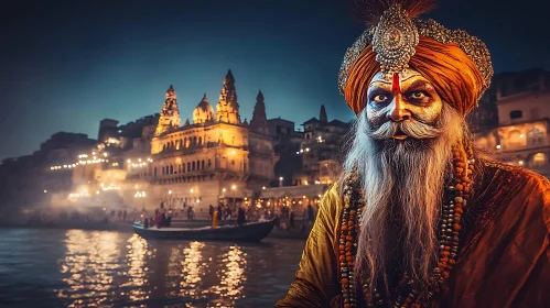 Serene Portrait of Man by River