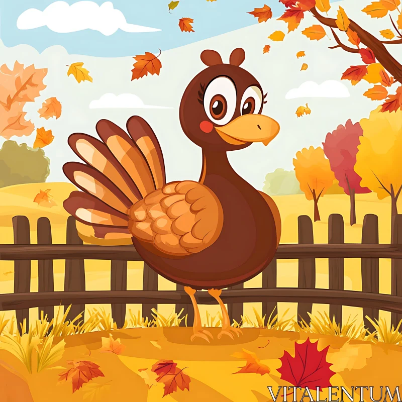 AI ART Whimsical Thanksgiving Turkey Cartoon