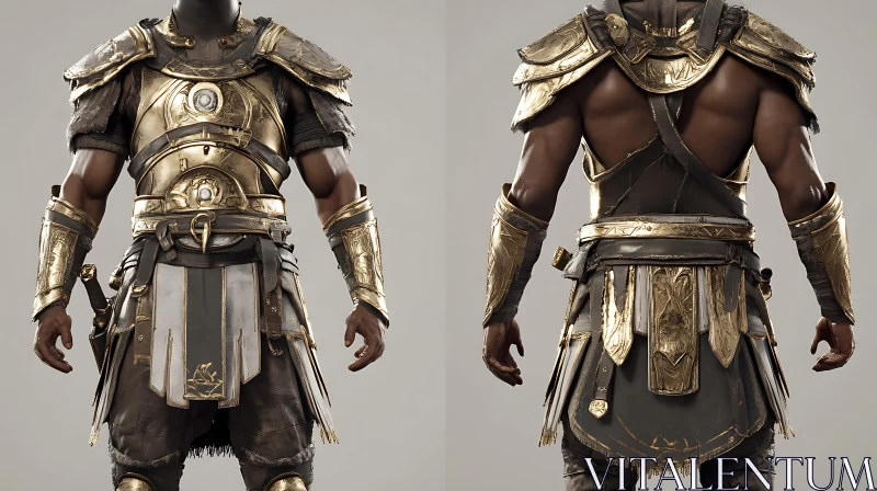 AI ART Intricate Gold Armor Design for Warrior